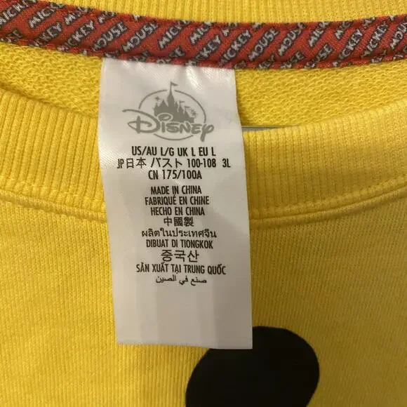 Disney Mickey Mouse Pullover Sweatshirt for Adults Disneyland L NWT - Picture 2 of 5
